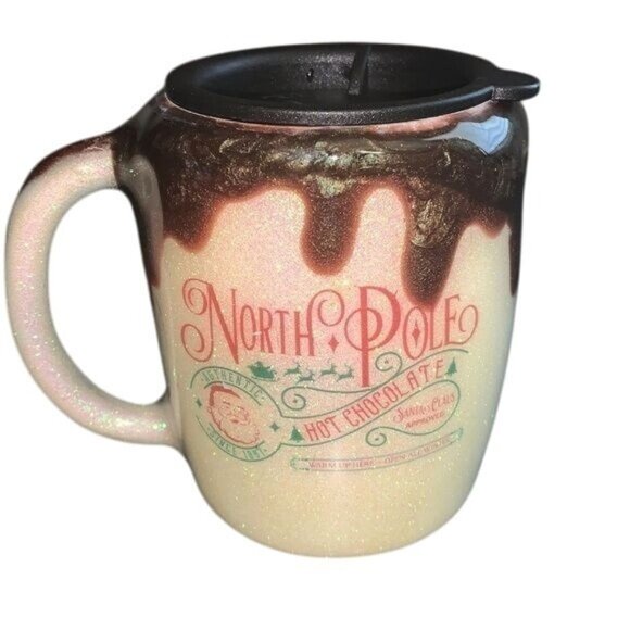 North Pole Hot Chocolate Ceramic Mug With Lid - Picture 1 of 9